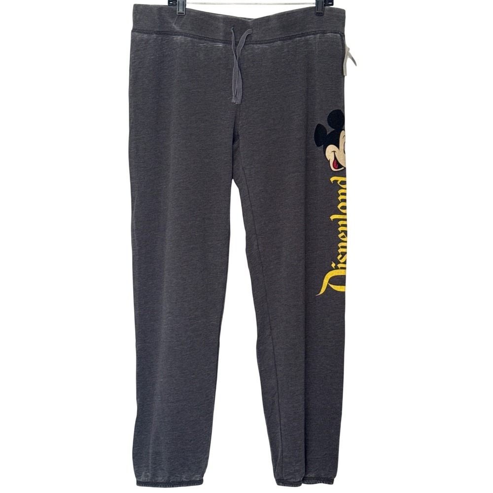 Disney Parks Mickey Mouse Disneyland Sweatpants XXL Gray Graphic Joggers NEW
